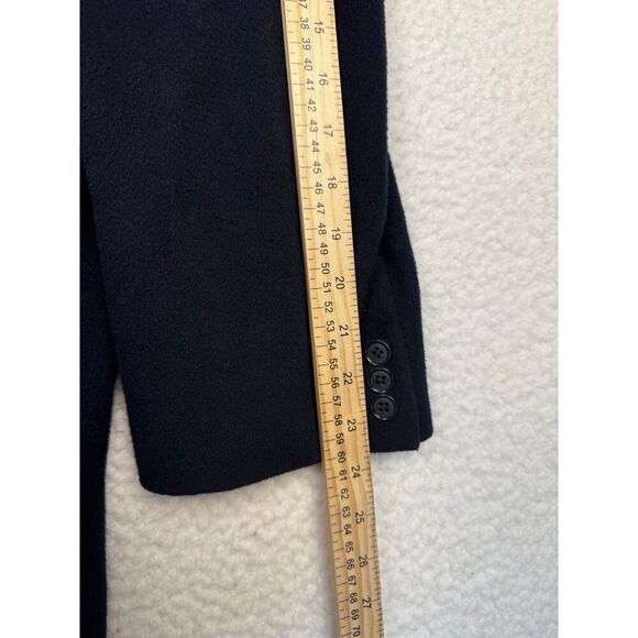 Allyn Saint George Mens Black Cashmere Blend Notch Lapel Trench Coat Size 38 - Picture 11 of 14